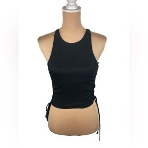 SHE + SKY A Boutique Brand Black Sleeveless Ruched Top NWT Small